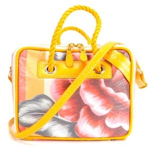 BALENCIAGA Blanket Square Bag Floral in Printed Lambskin Leather RUNWAY EDITION